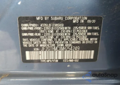 2021 Subaru Crosstrek Limited z USA, uszkodzony, nr VIN JF2GTHMCXMH254249